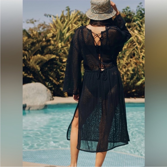 Anthropologie The Brea Swimsuit Cover Up Dress Black Knit, XXS - Picture 4 of 9